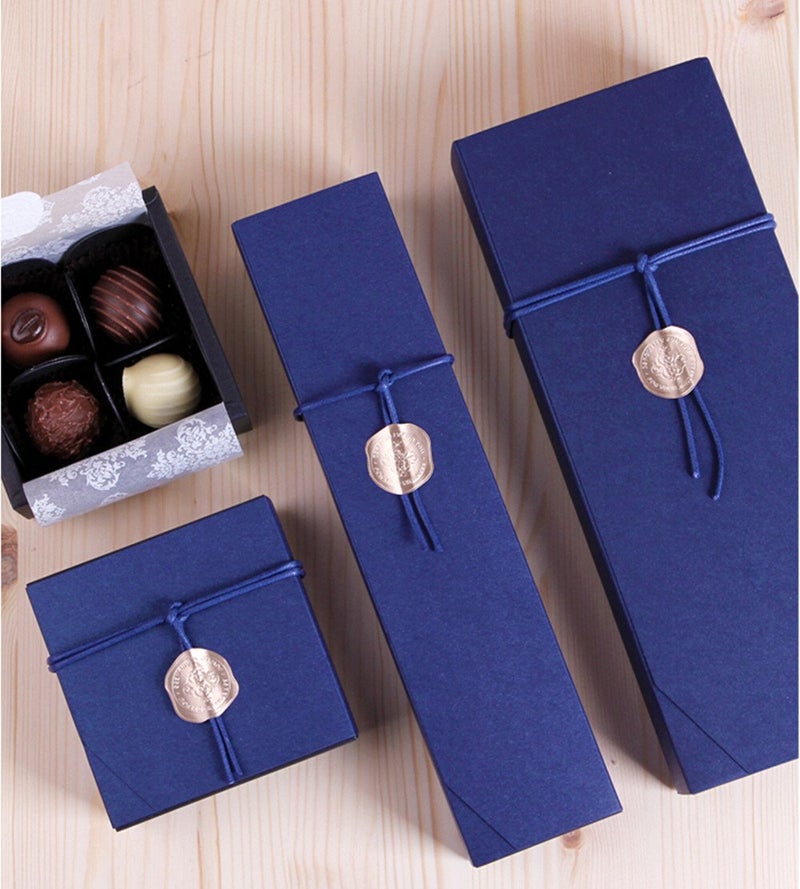 BBC Bakery 6 Cavity Chocolate Gift Packaging Box Wedding Party Paper Favor Boxes-Set of 10 (6 cavity blue) - Image 2